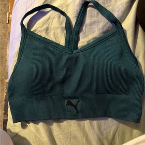 Puma Women's Teal Ribbed Sports Bra